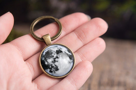 Custom Moon Phase Keychain, Custom Birth Moon, Personalized Key Chain